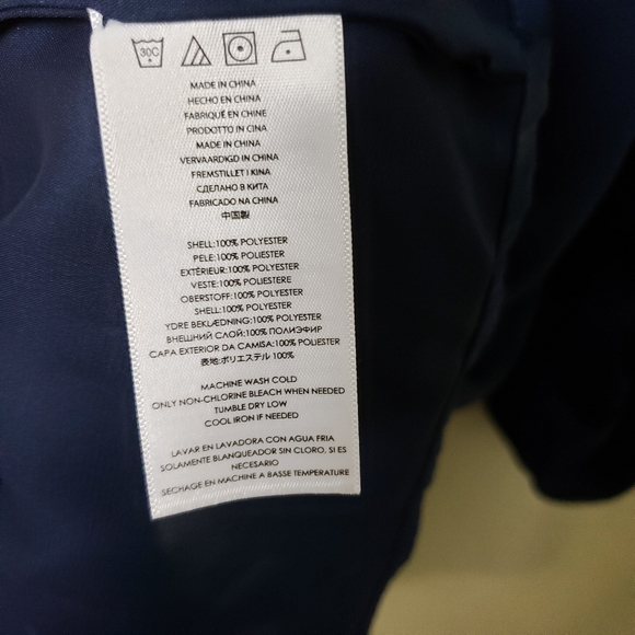 Michael Kors Blue Half Button Peplum Collar Top - Picture 8 of 8